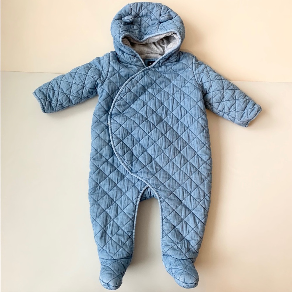 Baby GAP Quilted Denim One Piece Outerwear Coat Jacket